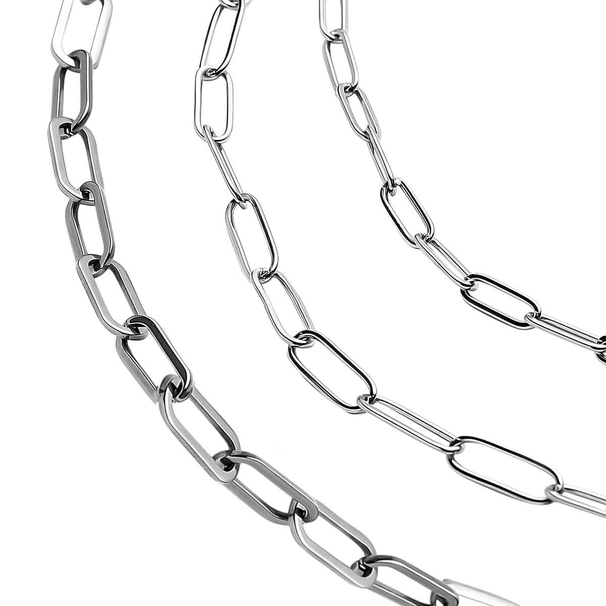 Set of 3 Stainless Steel Paper Clip Chain Necklace for Women Men Jewelry - Cute Boho Womens Necklaces Her Statement Jewelry - Engagement, Wedding, Anniversary - Birthday Christmas Gifts for Women - Image 3