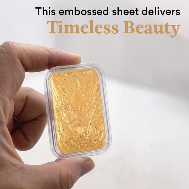 SHOP LC 24K Solid Gold Emboss Sheet – Pure 24K Gold Bar Style Sheet - (10 mg, 31x45.50 mm) Real Jewelry - Anniversary, Engagement, luxurious & Premium Gifting Collections - Image 4