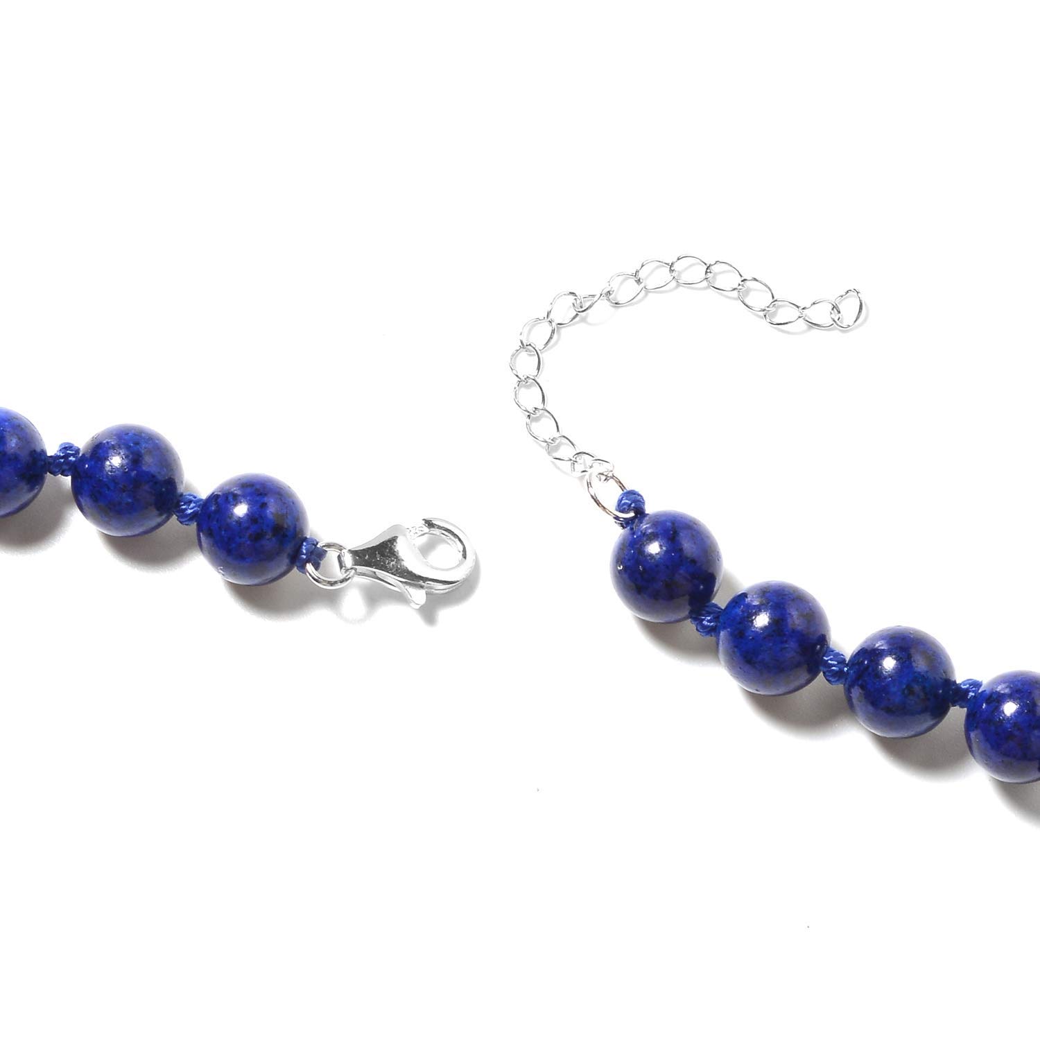 Shop LC 925 Sterling Silver Natural Tigers Eye Beaded Bracelet Earrings and Mala Choker Necklace & Beads Strand Endless Choker Necklace Jewelry Gifts Sets Gifts for Women - Image 6