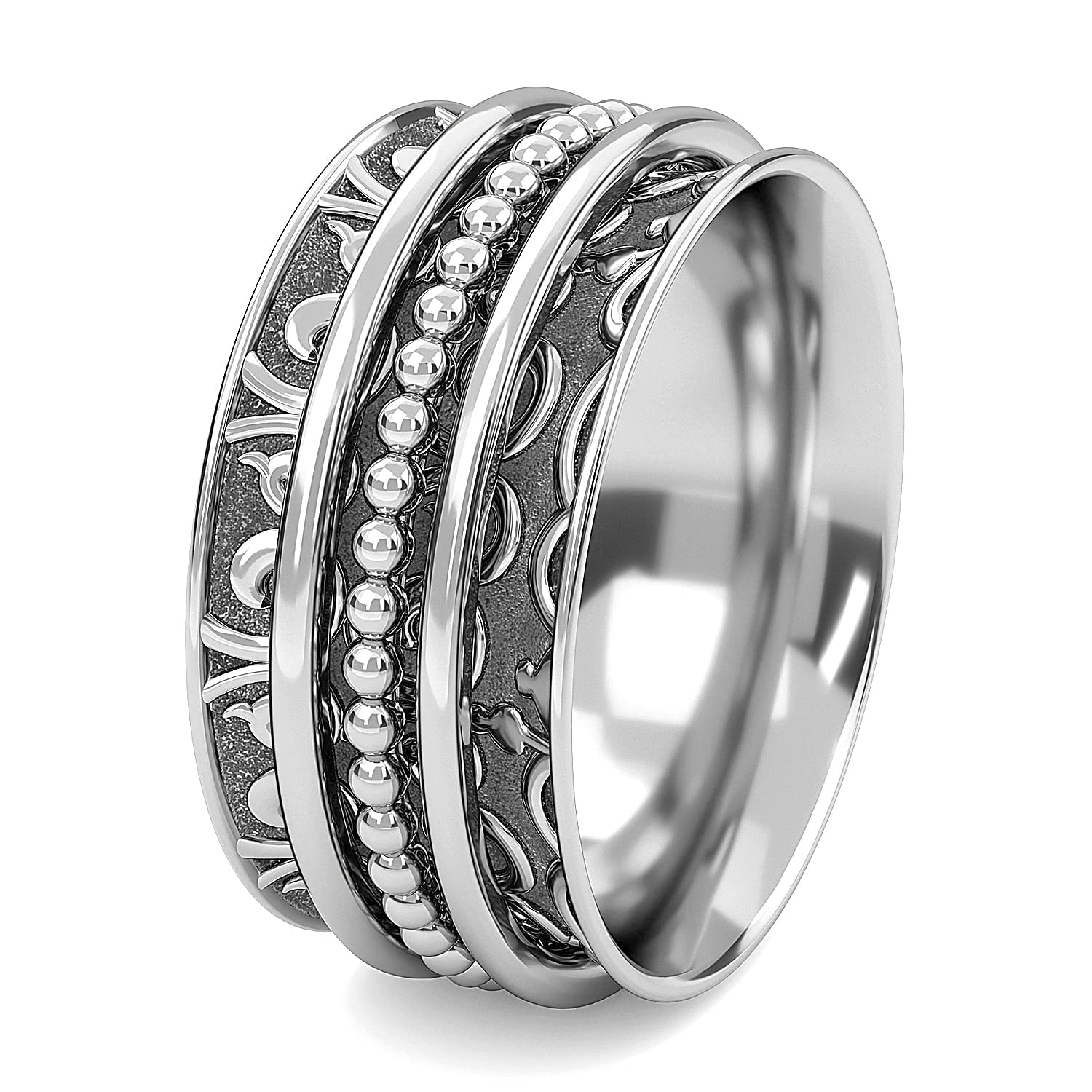 Shop LC 925 Sterling Silver Spinner Ring Boho Handmade Stress Anxiety Relieving Meditation Oxidized Tribal Unique Jewelry Gifts for Women Men - Image 4