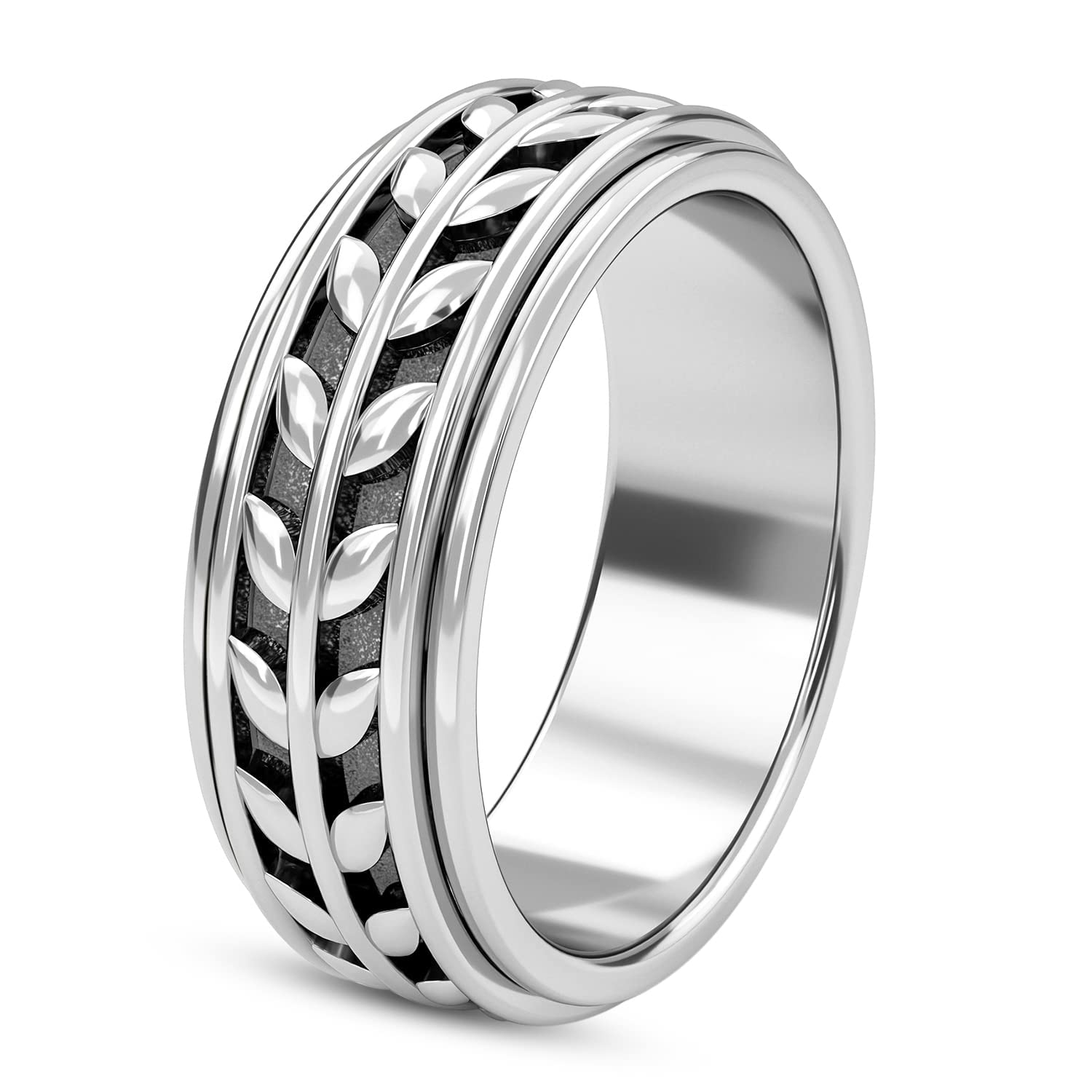 Shop LC 925 Sterling Silver Spinner Ring Boho Handmade Stress Anxiety Relieving Meditation Oxidized Tribal Unique Jewelry Gifts for Women Men - Image 4