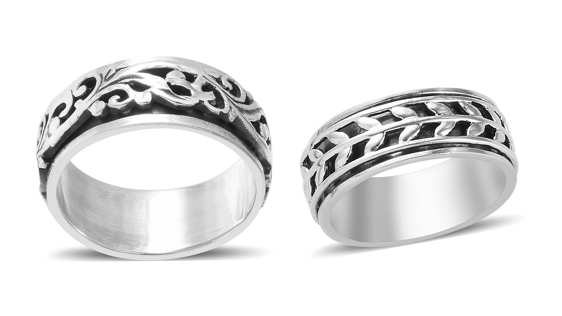 Shop LC 925 Sterling Silver Spinner Ring Boho Handmade Stress Anxiety Relieving Meditation Oxidized Tribal Unique Jewelry Gifts for Women Men