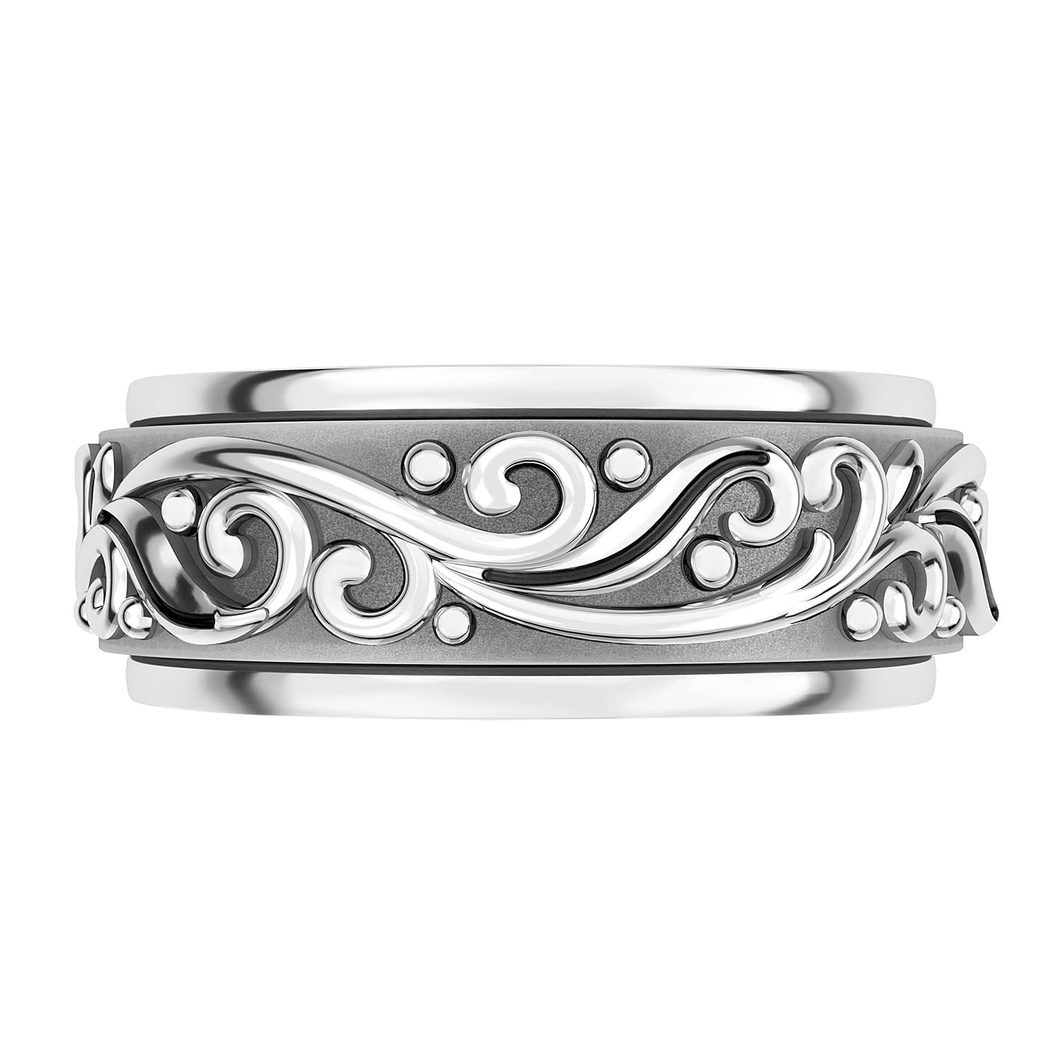 Shop LC 925 Sterling Silver Spinner Ring Boho Handmade Stress Anxiety Relieving Meditation Oxidized Tribal Unique Jewelry Gifts for Women Men - Image 6