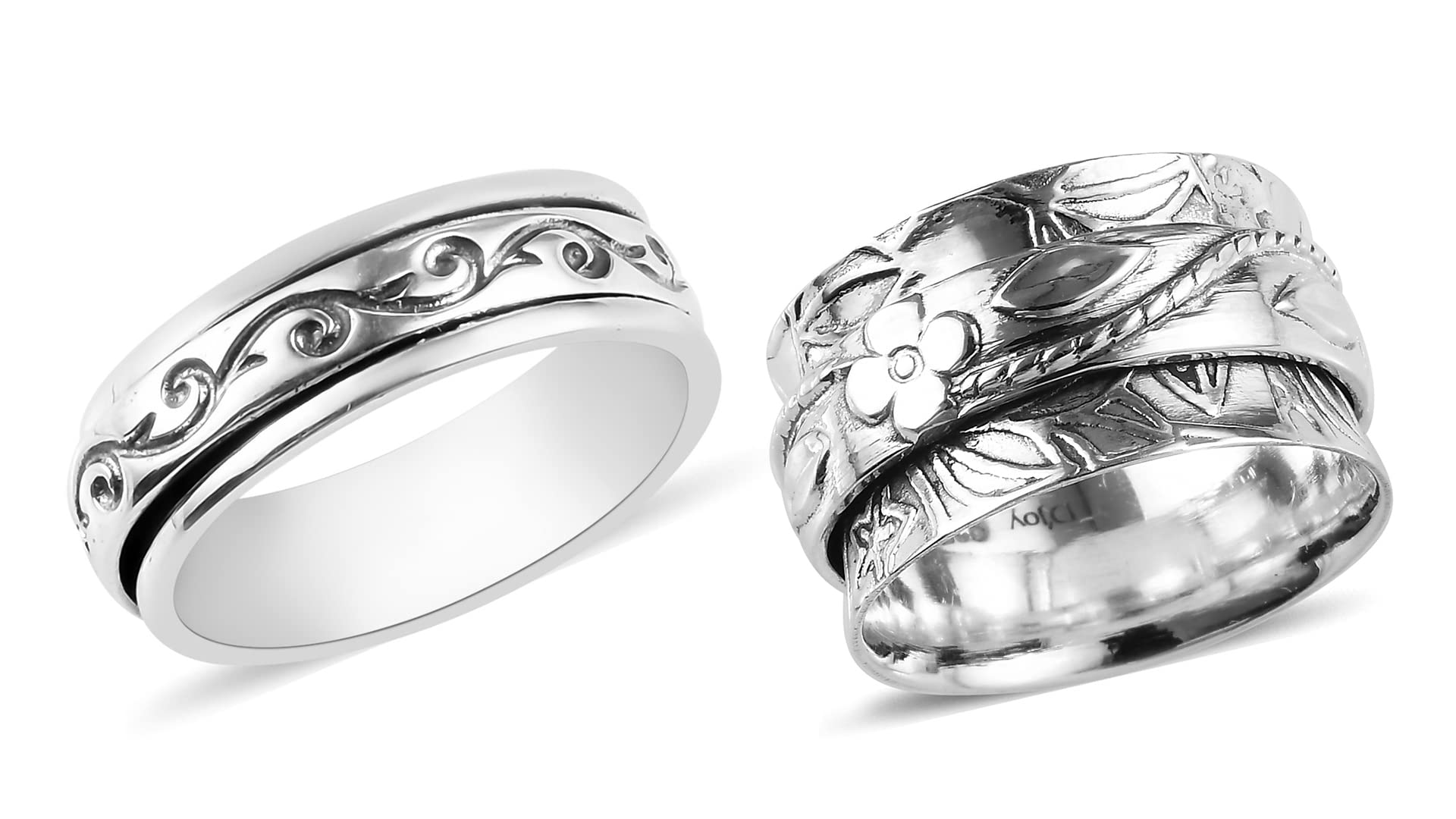 Shop LC 925 Sterling Silver Spinner Ring Boho Handmade Stress Anxiety Relieving Meditation Oxidized Tribal Unique Jewelry Gifts for Women Men