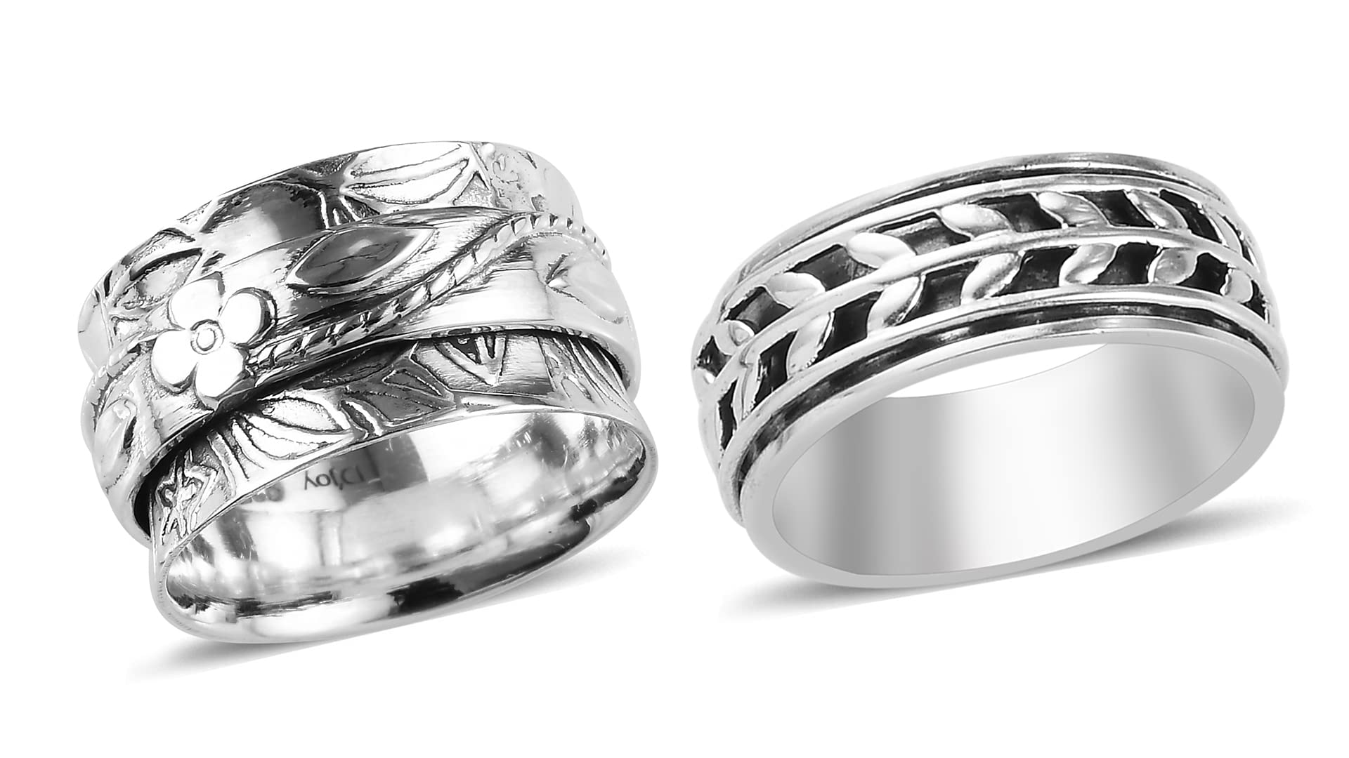 Shop LC 925 Sterling Silver Spinner Ring Boho Handmade Stress Anxiety Relieving Meditation Oxidized Tribal Unique Jewelry Gifts for Women Men