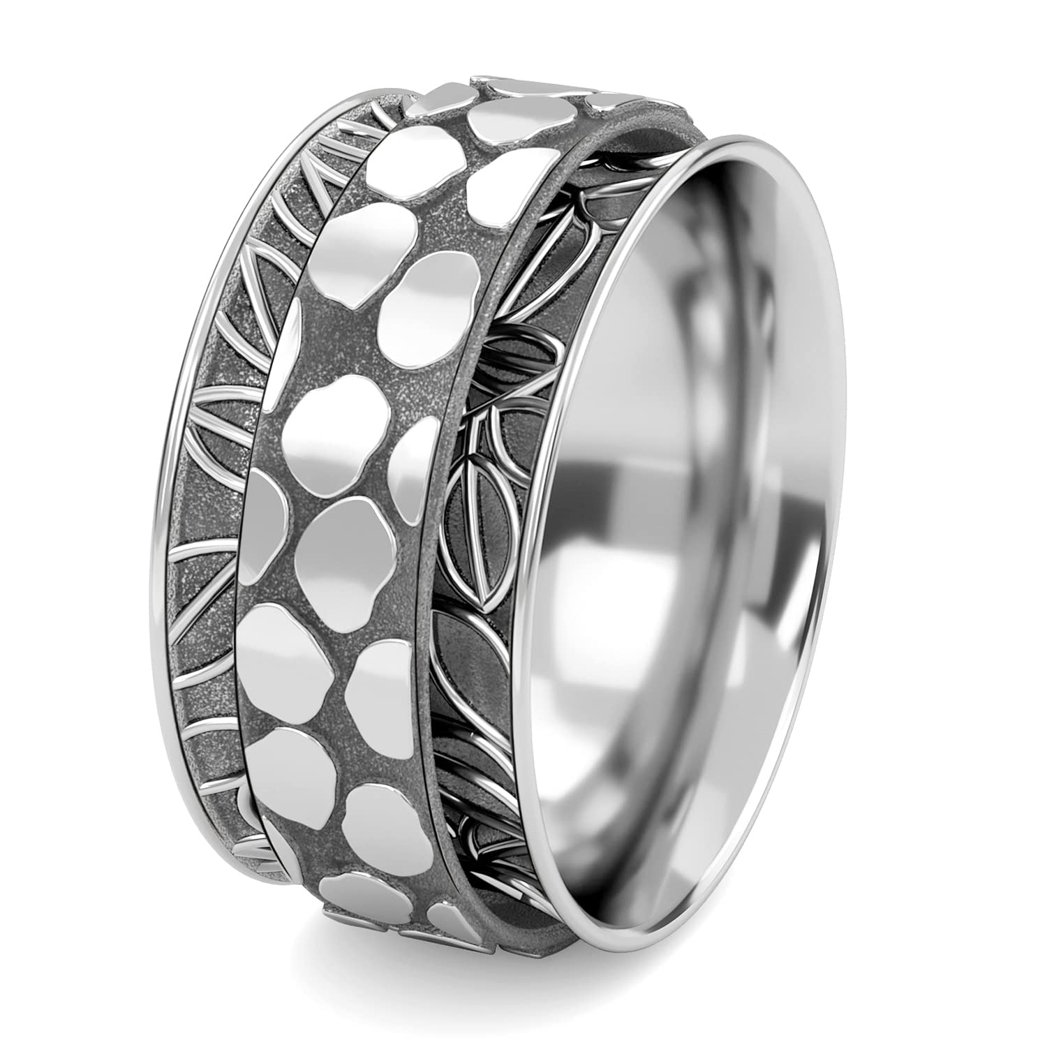 Shop LC 925 Sterling Silver Spinner Ring Boho Handmade Stress Anxiety Relieving Meditation Oxidized Tribal Unique Jewelry Gifts for Women Men - Image 5