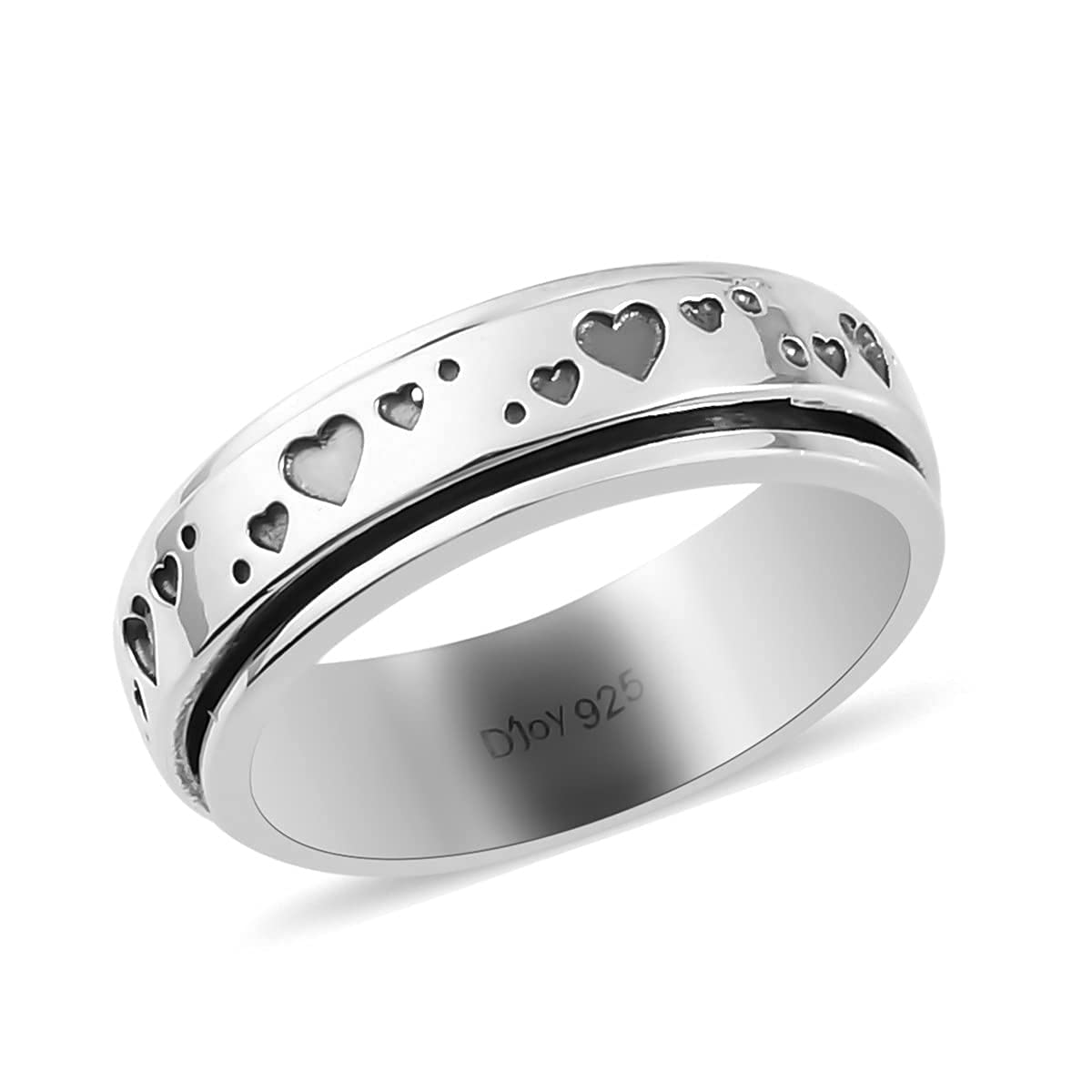 Shop LC Mens Womens Spinner Band Ring 925 Sterling Silver Statement Boho Handmade Stress Relieving Jewelry Gifts - Image 6