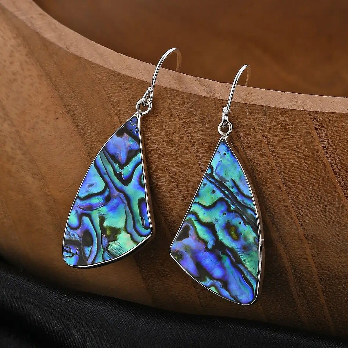 SHOP LC Abalone Shell Dangle Earrings for Women in 925 Sterling Silver - Fashionable Summer Beach Abalone Earrings - Statement Boho Jewelry Gifts - Image 2