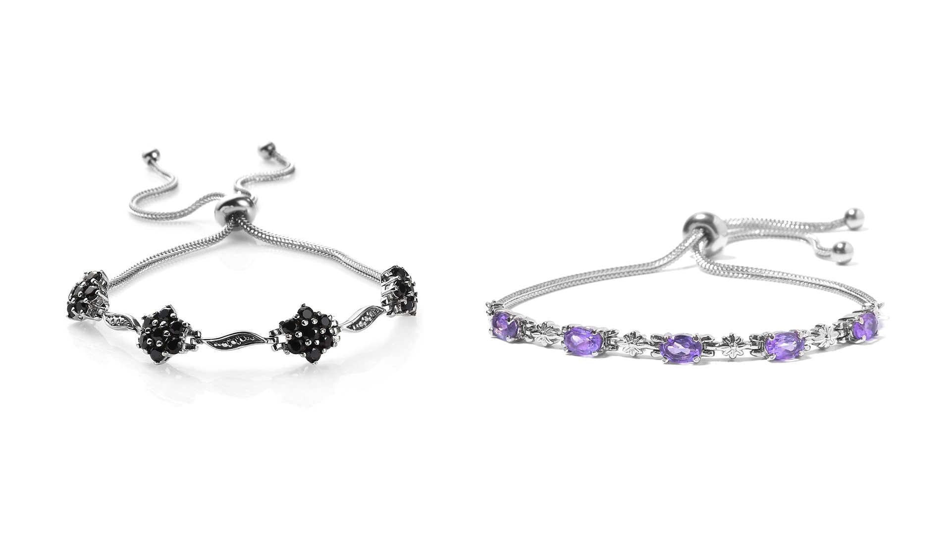 Shop LC Amethyst Bolo Bracelet In Stainless Steel Adjustable Costume Unique Gifts for Women Jewelry for Her