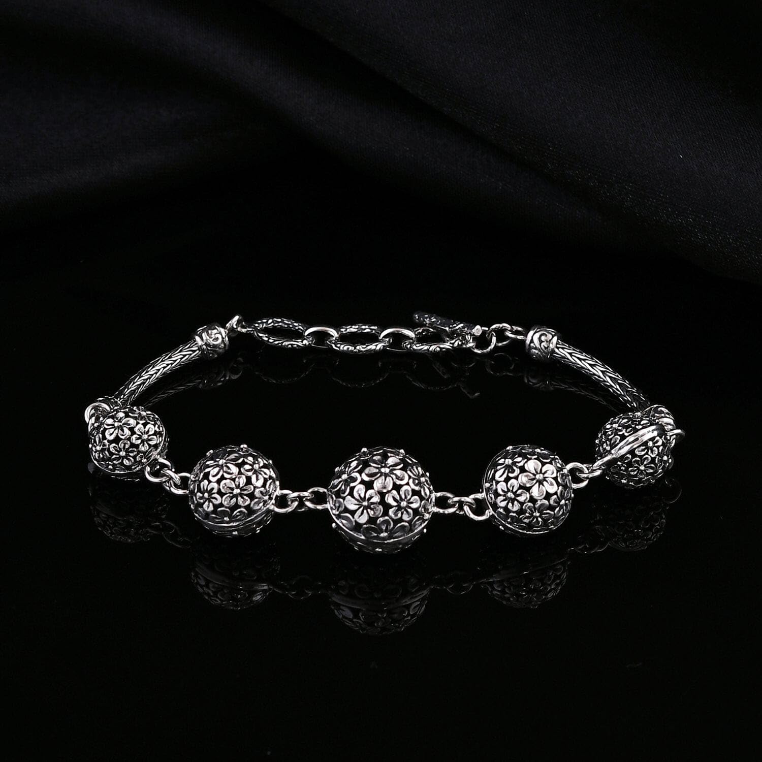 Shop LC BALI LEGACY 925 Sterling Silver Oval Filigree Bracelet with Toggle Clasp for Women Jewelry .5-8" Birthday Mothers Day Gifts - Image 2