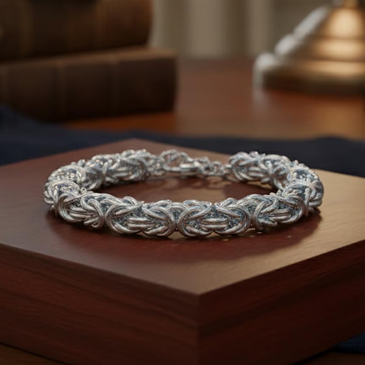 Shop LC Byzantine Chain Bracelet in Stainless Steel 7.0-8.5In - Image 2