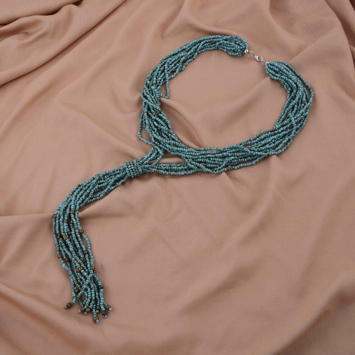 Shop LC Ceramic Multi Strand Beads Double Wrist Beaded Necklace for Women Jewelry Size 22" Mothers Day Gifts - Image 2