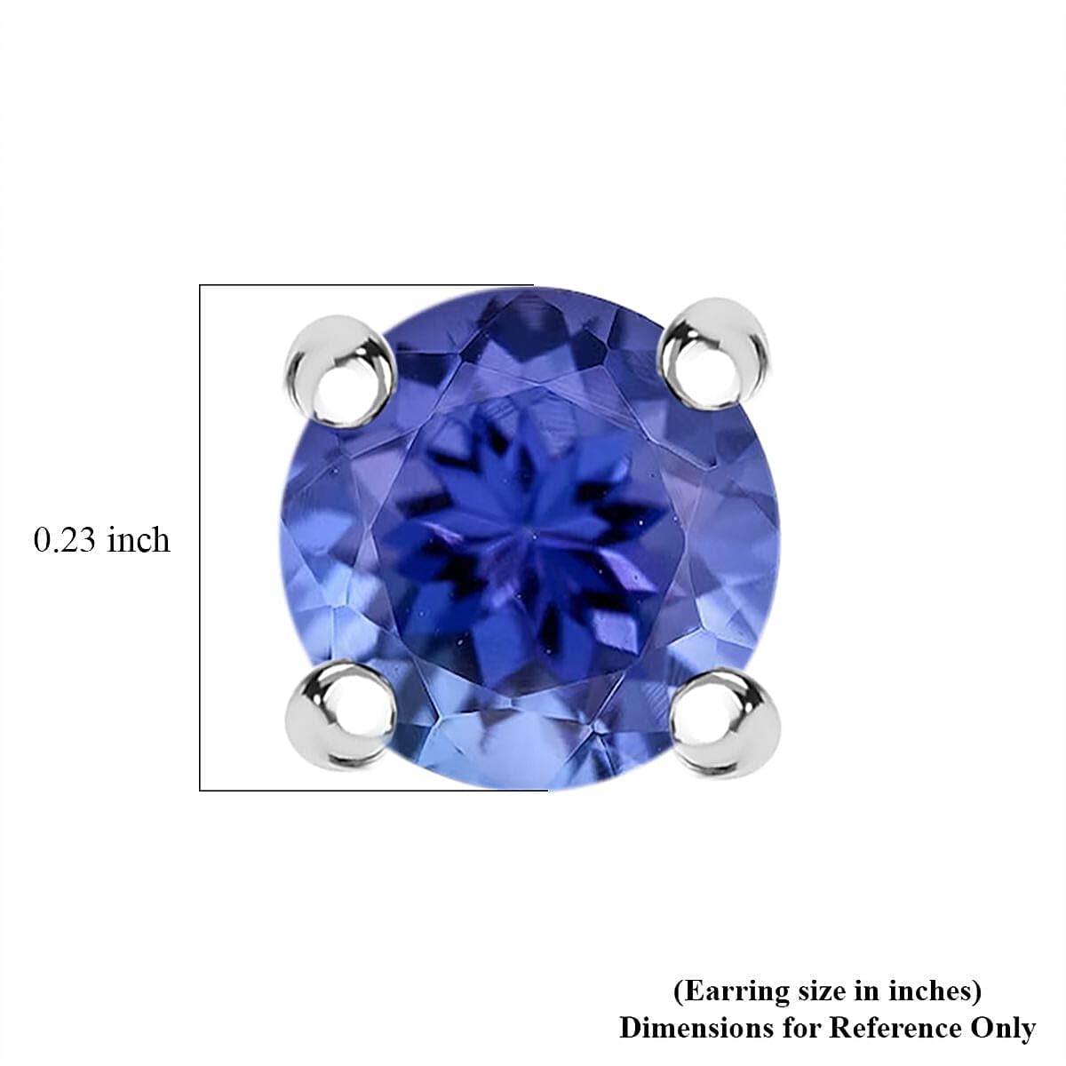 Shop LC Certified & Appraised Rhapsody AAAA Tanzanite 1.10 ctw Solitaire Stud Earrings in 950 Platinum - Image 5