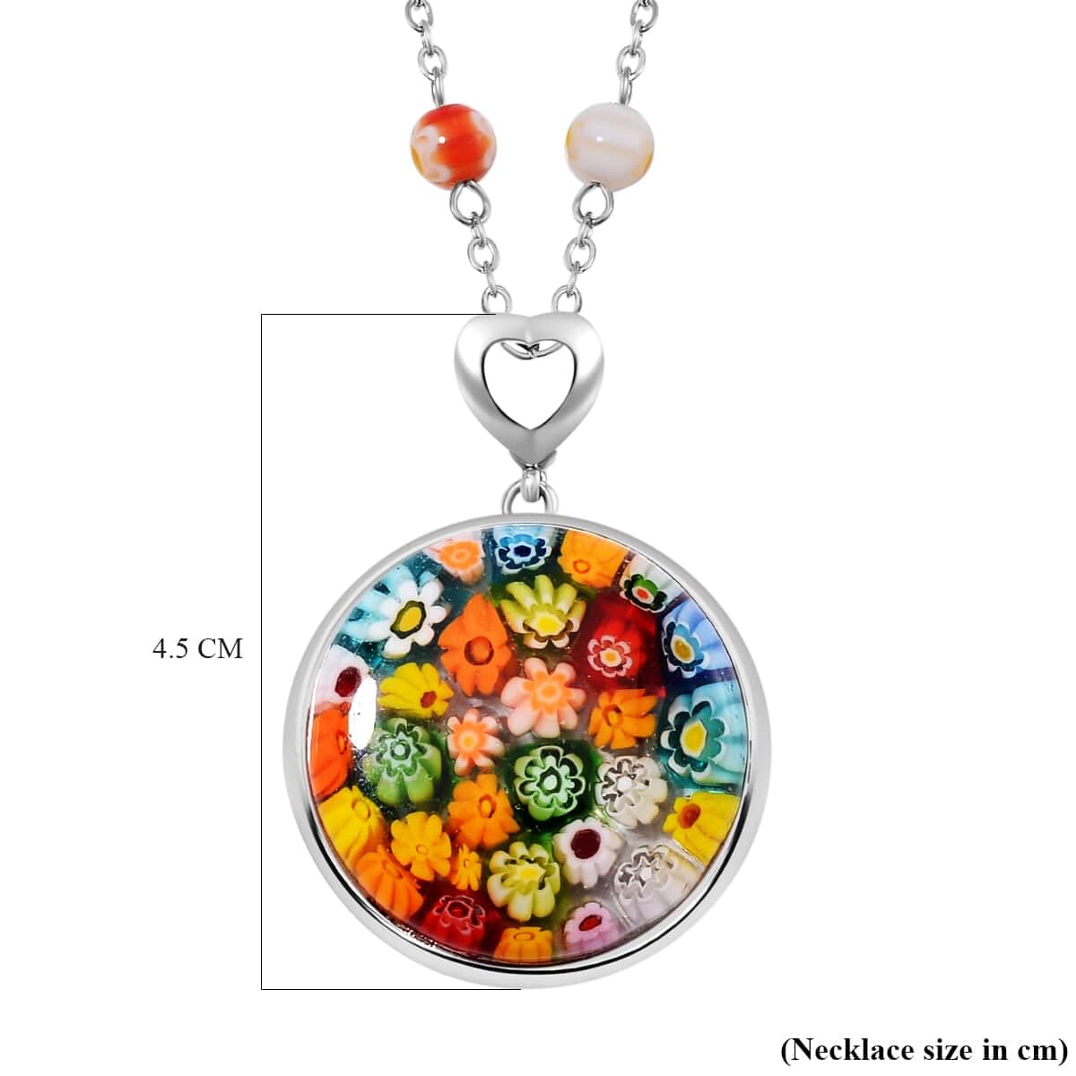 Shop LC Colorful Murano Style Millefiori Glass Hoop Earrings Necklace Set Stainless Steel Jewelry Trendy Birthday Gifts for Women 34.99 - Image 9