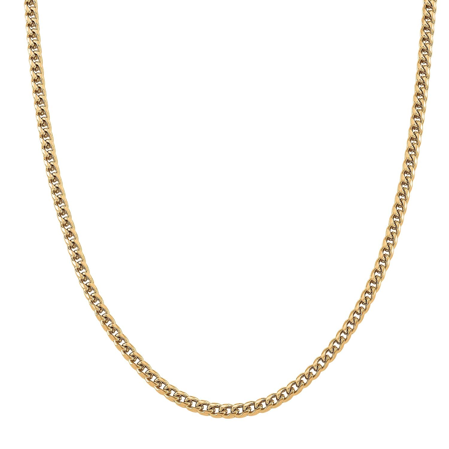 Shop LC Criss Cross Chain Necklace in ION Plated Yellow Gold Stainless Steel 18-20 Inches