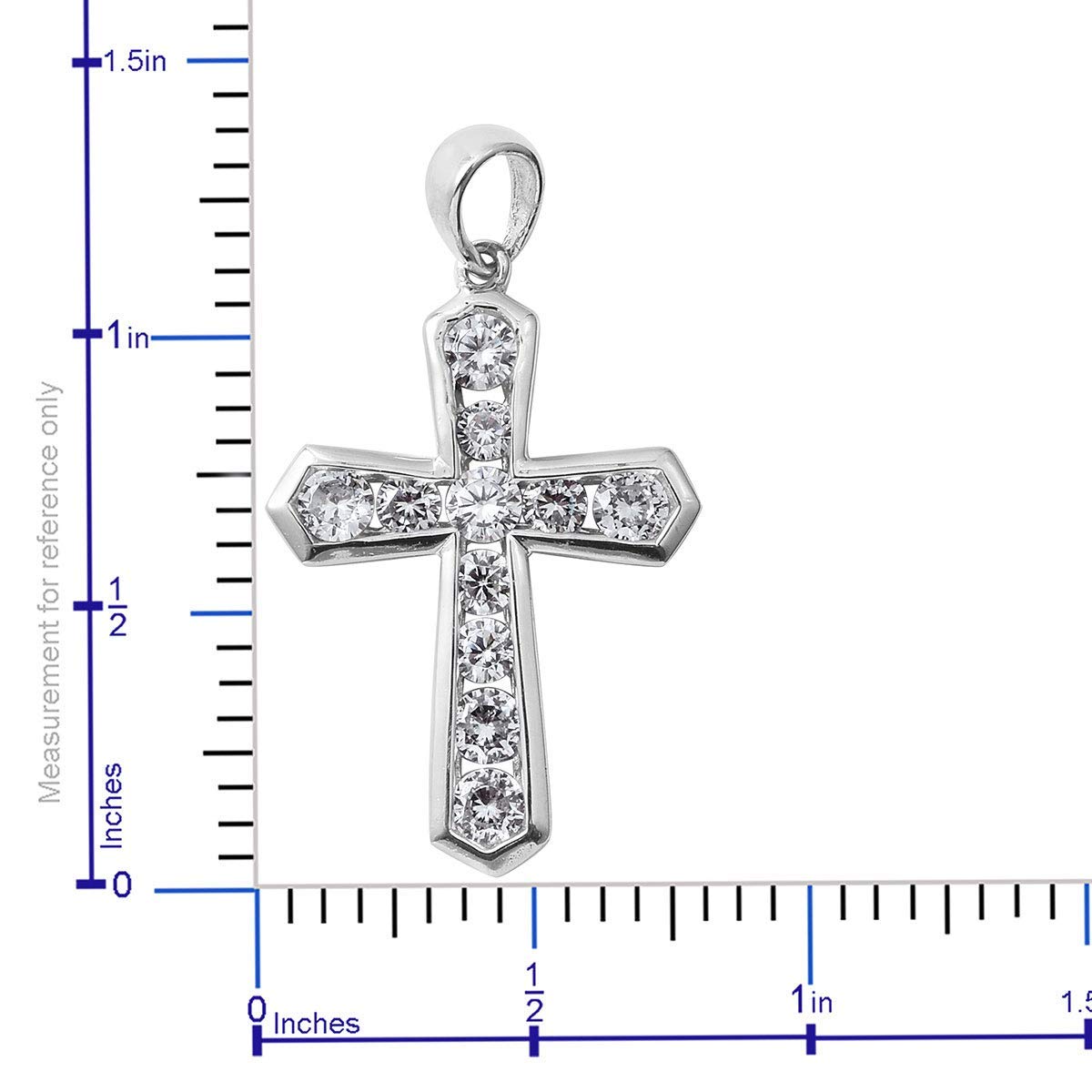 Shop LC Cross Necklace for Women Men White CZ 925 Sterling Silver Mens Cross Neckalce Pendant Faith Religious Delicate Jewelry Gifts without Chain - Image 4