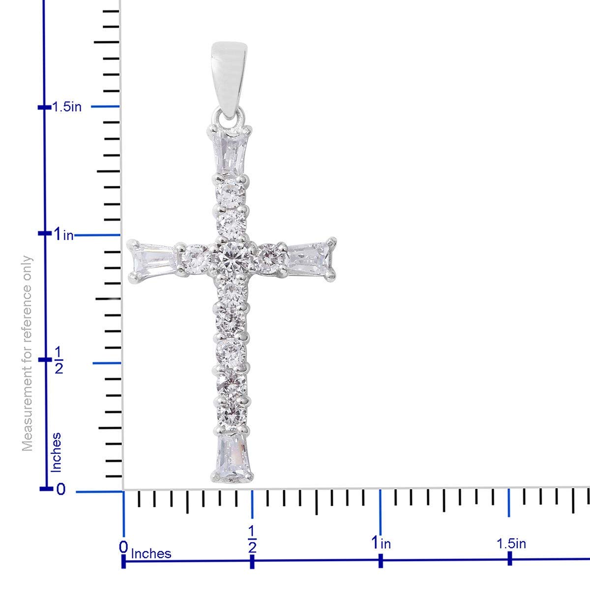 Shop LC Cross Necklace for Women Men White CZ 925 Sterling Silver Mens Cross Neckalce Pendant Faith Religious Delicate Jewelry Gifts without Chain - Image 5
