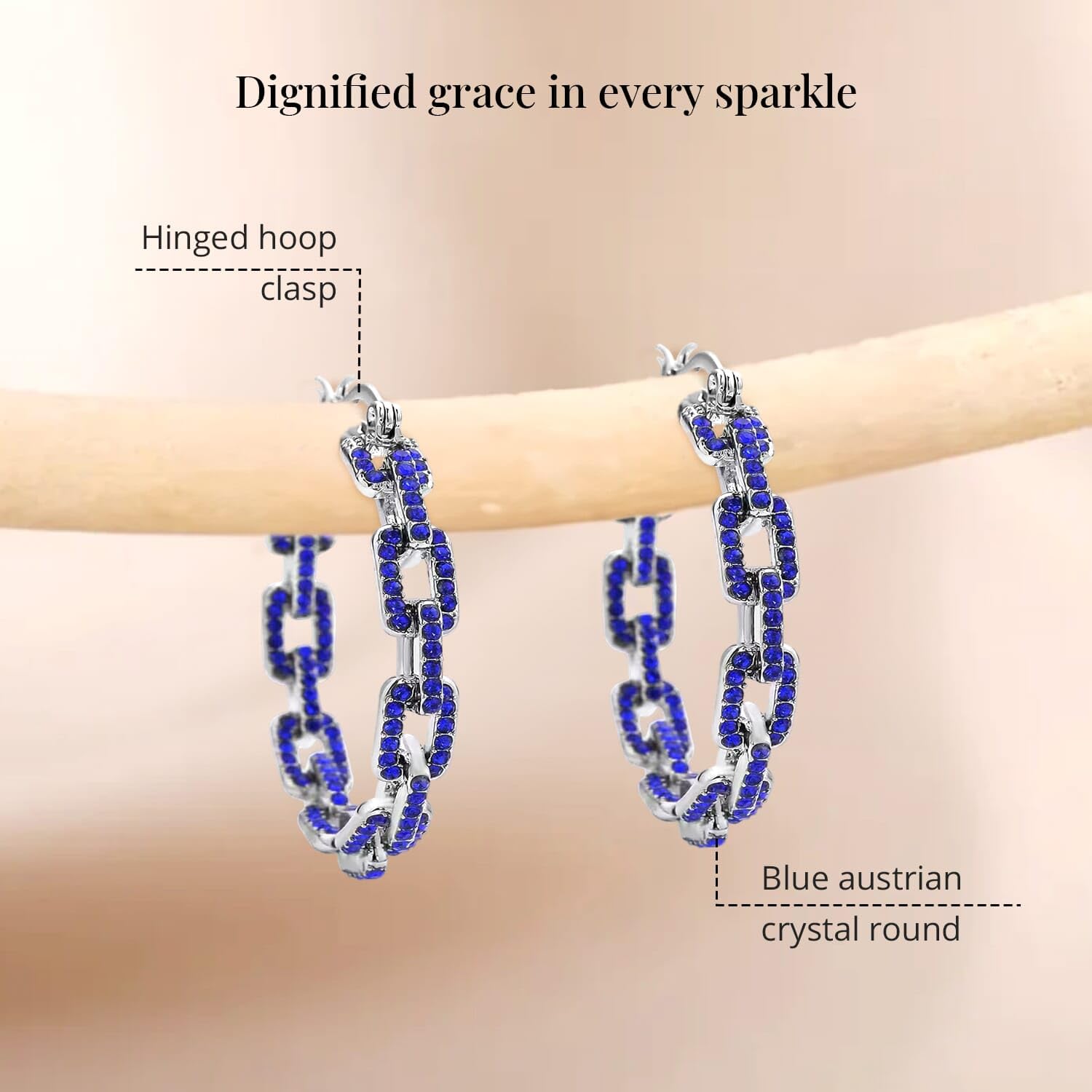 SHOP LC Crystal Paper Clip Chain Hoop Earrings Jewelry for Women Jewelry Birthday Mothers Day Gifts for Women - Image 6