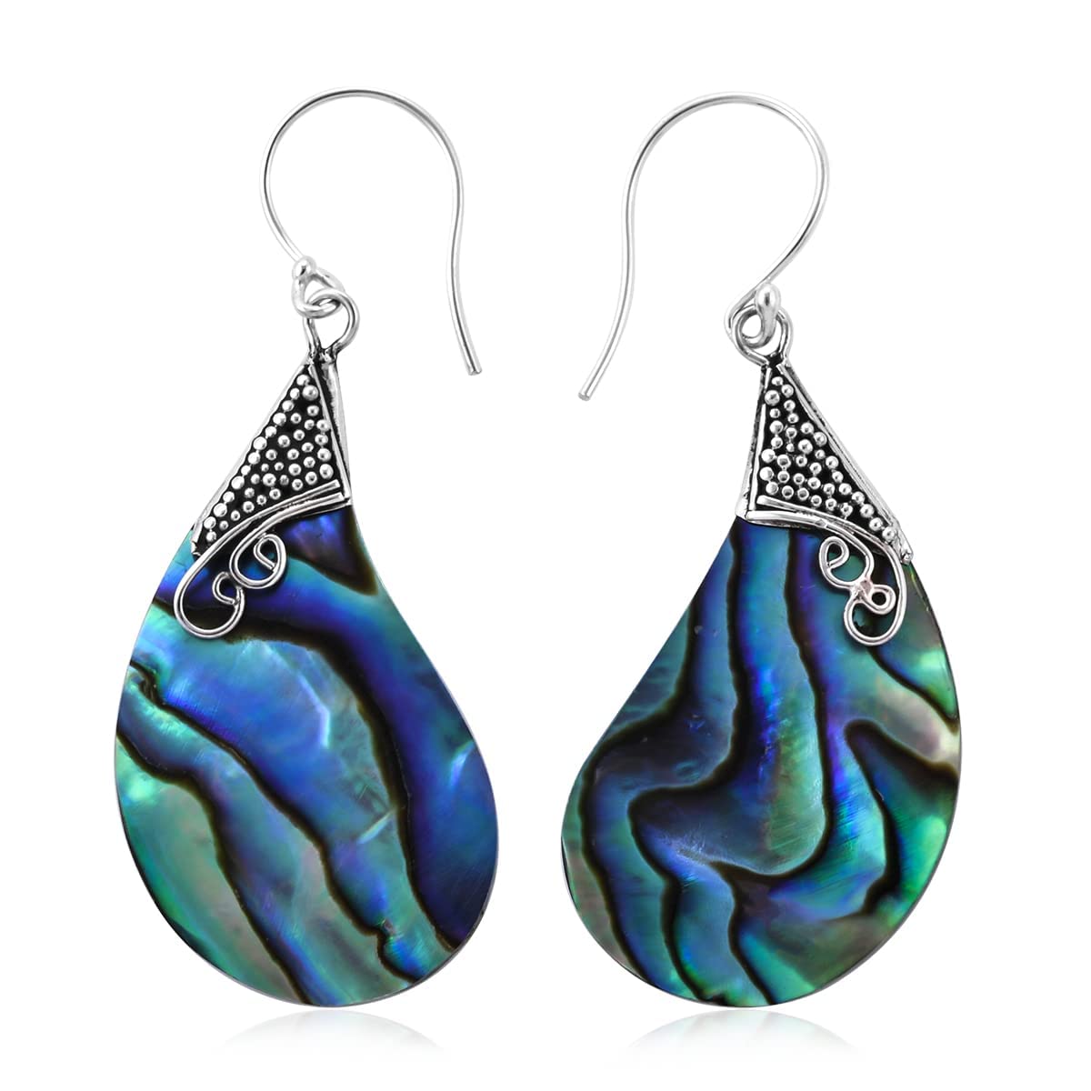 SHOP LC DELIVERING JOY 925 Sterling Silver Abalone Shell Dangle Drop Earrings Stylish Fashion Beach Jewelry Gifts for Women - Image 6
