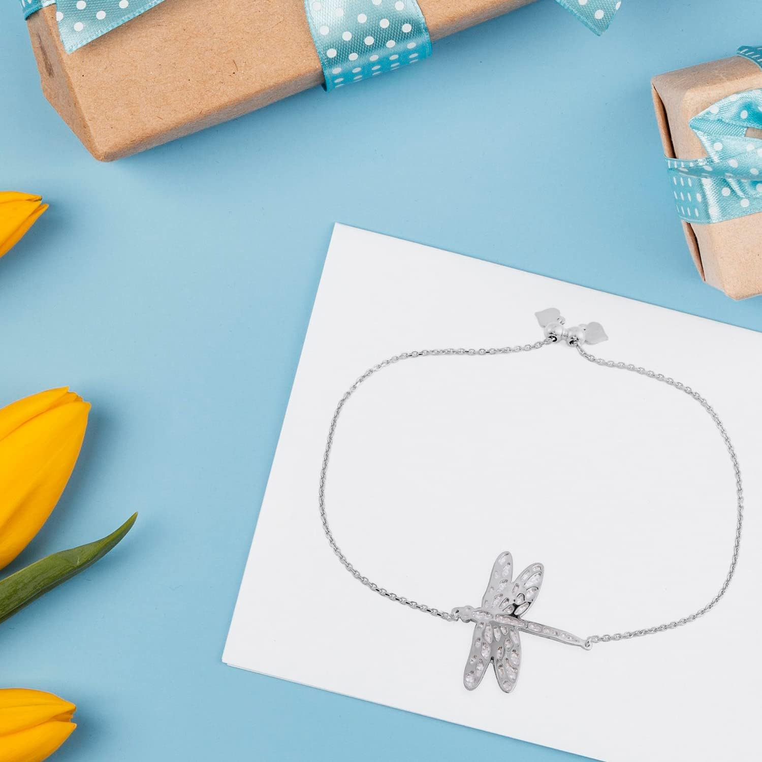 SHOP LC DELIVERING JOY 925 Sterling Silver Bolo Adjustable Bracelet Dragonfly for Women Jewelry for Women Costume Jewelry Birthday Christmas Gifts - Image 4