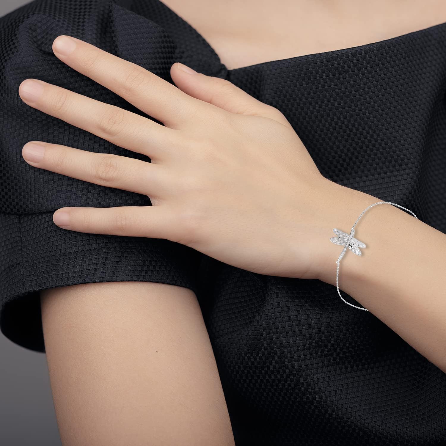 SHOP LC DELIVERING JOY 925 Sterling Silver Bolo Adjustable Bracelet Dragonfly for Women Jewelry for Women Costume Jewelry Birthday Christmas Gifts - Image 6