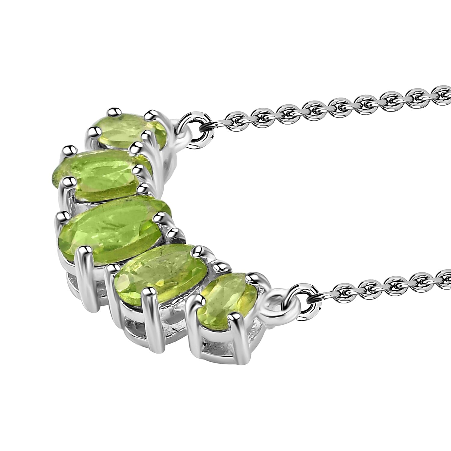 SHOP LC DELIVERING JOY 925 Sterling Silver Charm Necklace for Women 18-20" Peridot Necklaces for Women - 5 Birthstone Necklace for Womens - Gemstone Jewelry Birthday Christmas Gifts for Her - Image 5