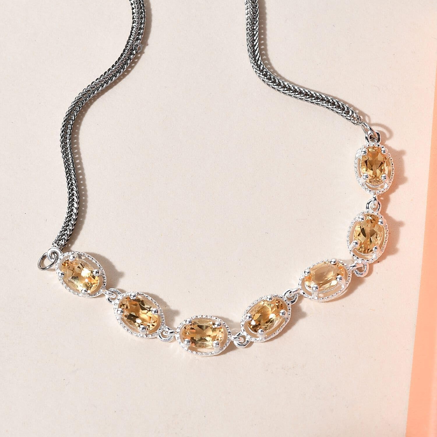 SHOP LC DELIVERING JOY 925 Sterling Silver Citrine Bolo Bracelet Chakra Women Birthday Christmas Gifts for Women - Image 5