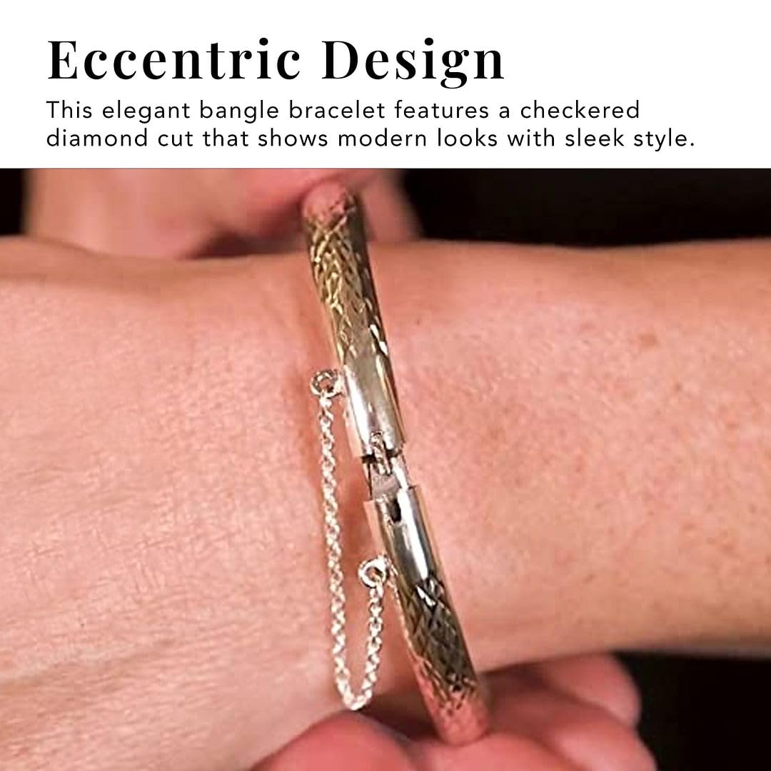Silver Bangle Bracelets for Women - 925 Sterling Silver Bracelets for Women - Textured Charm Cuff Anniversary Engagement Boho Jewelry for Her (7-8 In) 7.80 Grams Christmas Gifts - Image 5