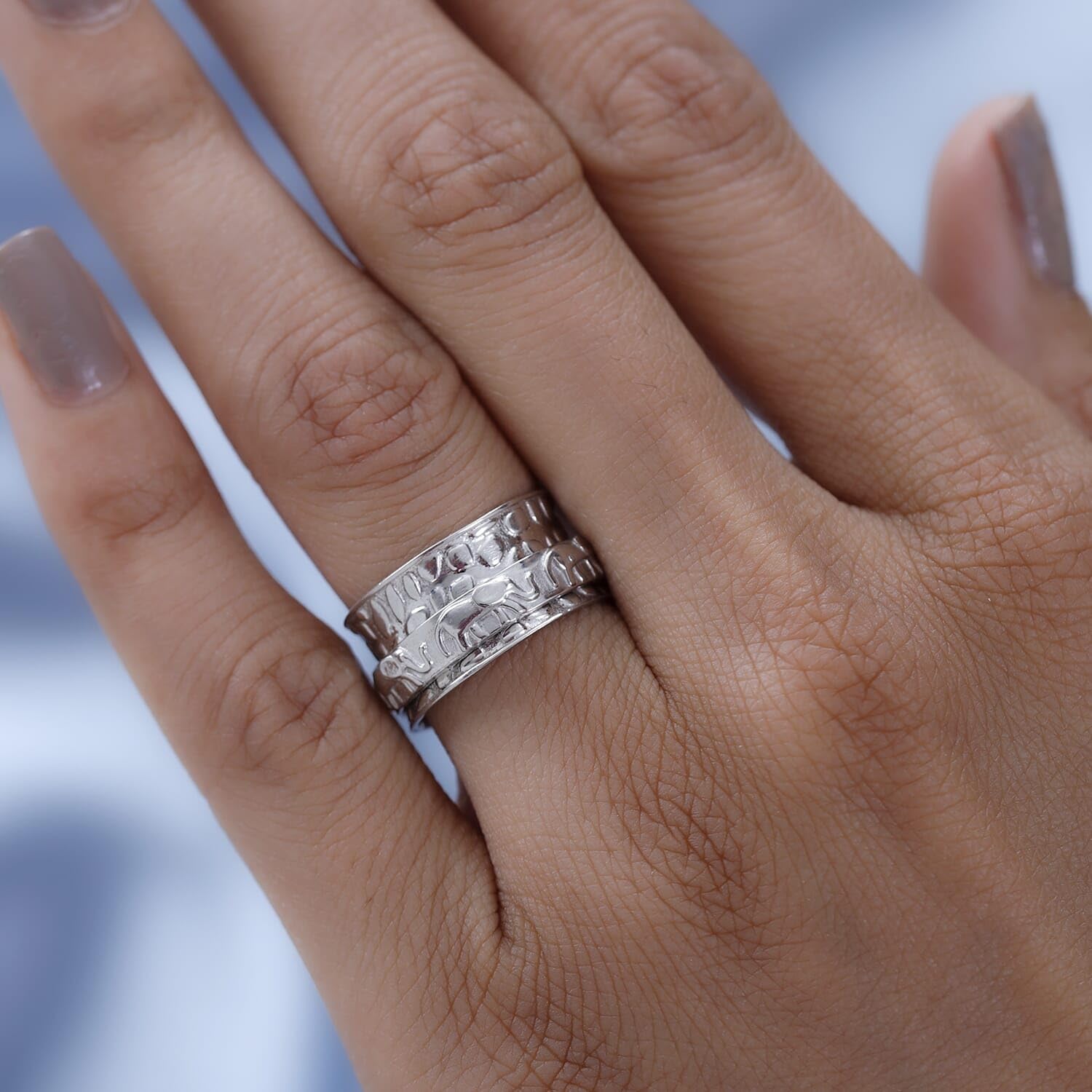 SHOP LC DELIVERING JOY 925 Sterling Silver Elephant Spinner Ring for Women Jewelry Birthday Christmas Gifts Size 6 - Image 3