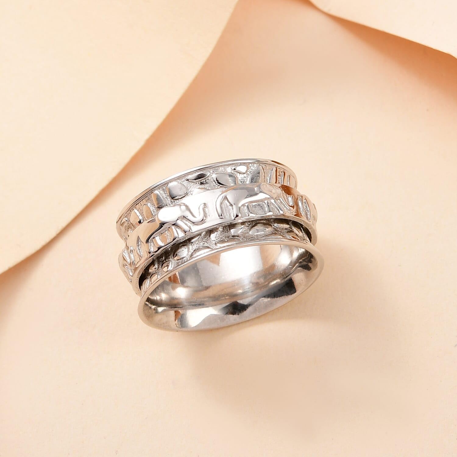SHOP LC DELIVERING JOY 925 Sterling Silver Elephant Spinner Ring for Women Jewelry Birthday Christmas Gifts Size 6 - Image 4