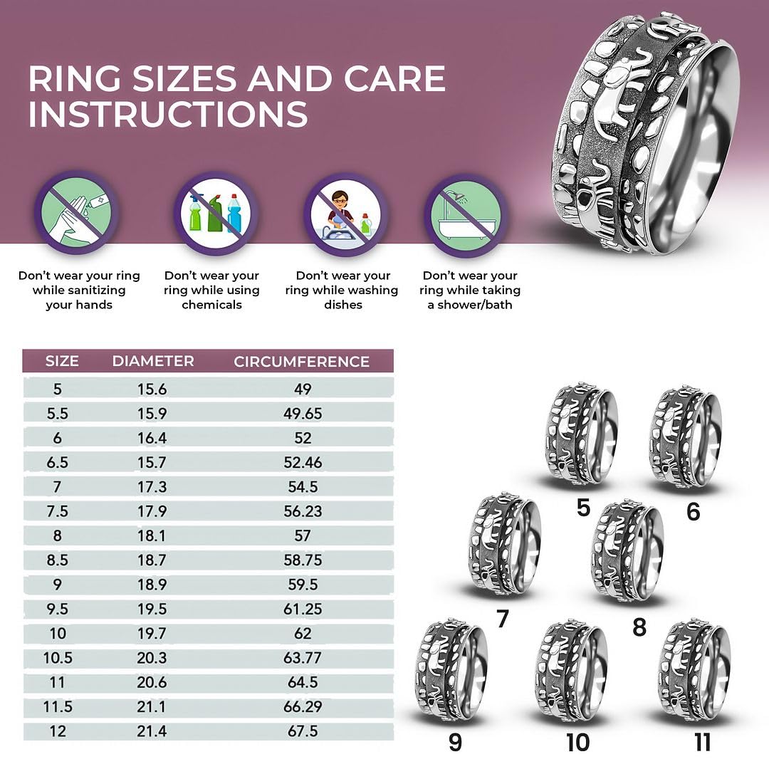 SHOP LC DELIVERING JOY 925 Sterling Silver Mom Spinner Ring Jewelry for Women Birthday Christmas Gifts for Women - Image 5