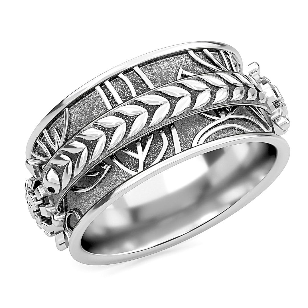 SHOP LC DELIVERING JOY 925 Sterling Silver Mom Spinner Ring Jewelry for Women Birthday Christmas Gifts for Women
