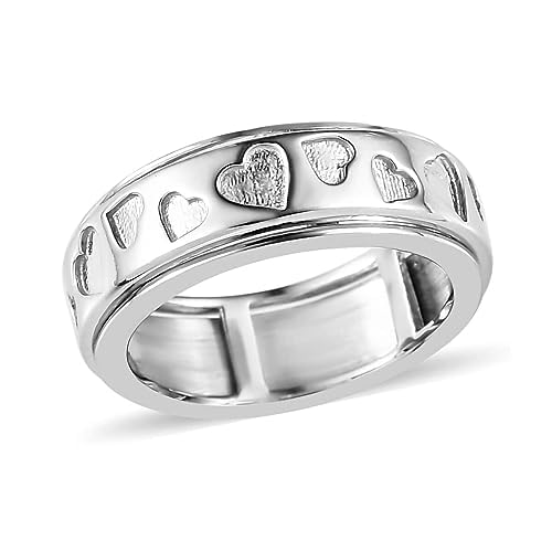 SHOP LC DELIVERING JOY 925 Sterling Silver Mom Spinner Ring - Statement Boho Beach Handmade Unique Jewelry for Mens Women - Anxiety Stress Reliving Rings Engagement, Anniversary - Gifts for Womens - Image 9