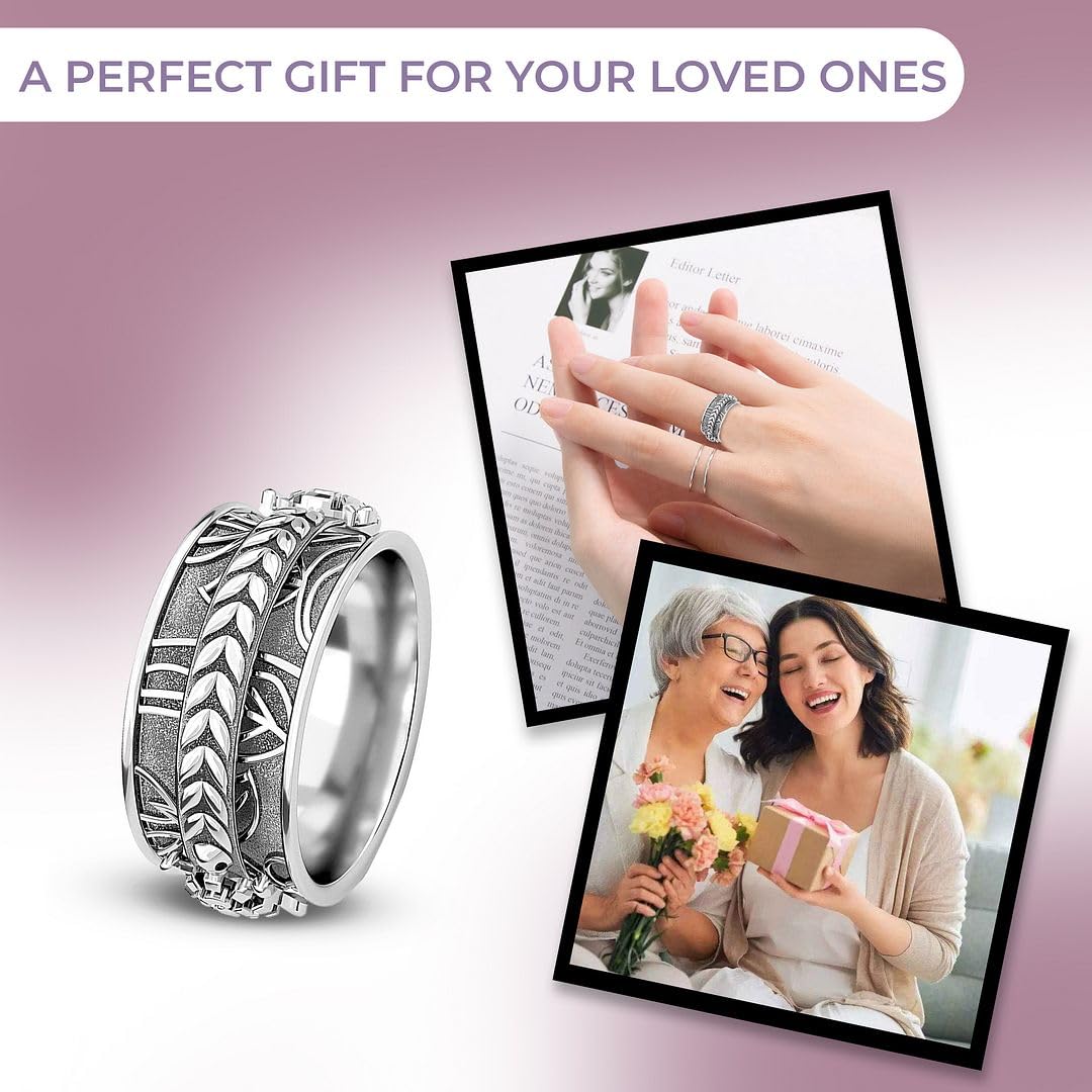 SHOP LC DELIVERING JOY 925 Sterling Silver Mom Spinner Ring Jewelry for Women Birthday Christmas Gifts for Women - Image 6