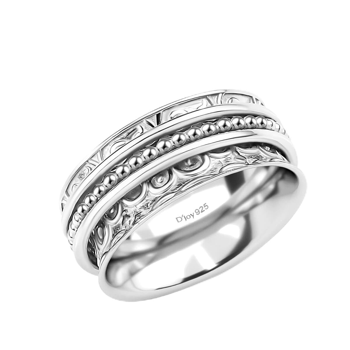 SHOP LC DELIVERING JOY 925 Sterling Silver Ring for Women Size 10 Jewelry Birthday Christmas Gifts 4.15 Grams