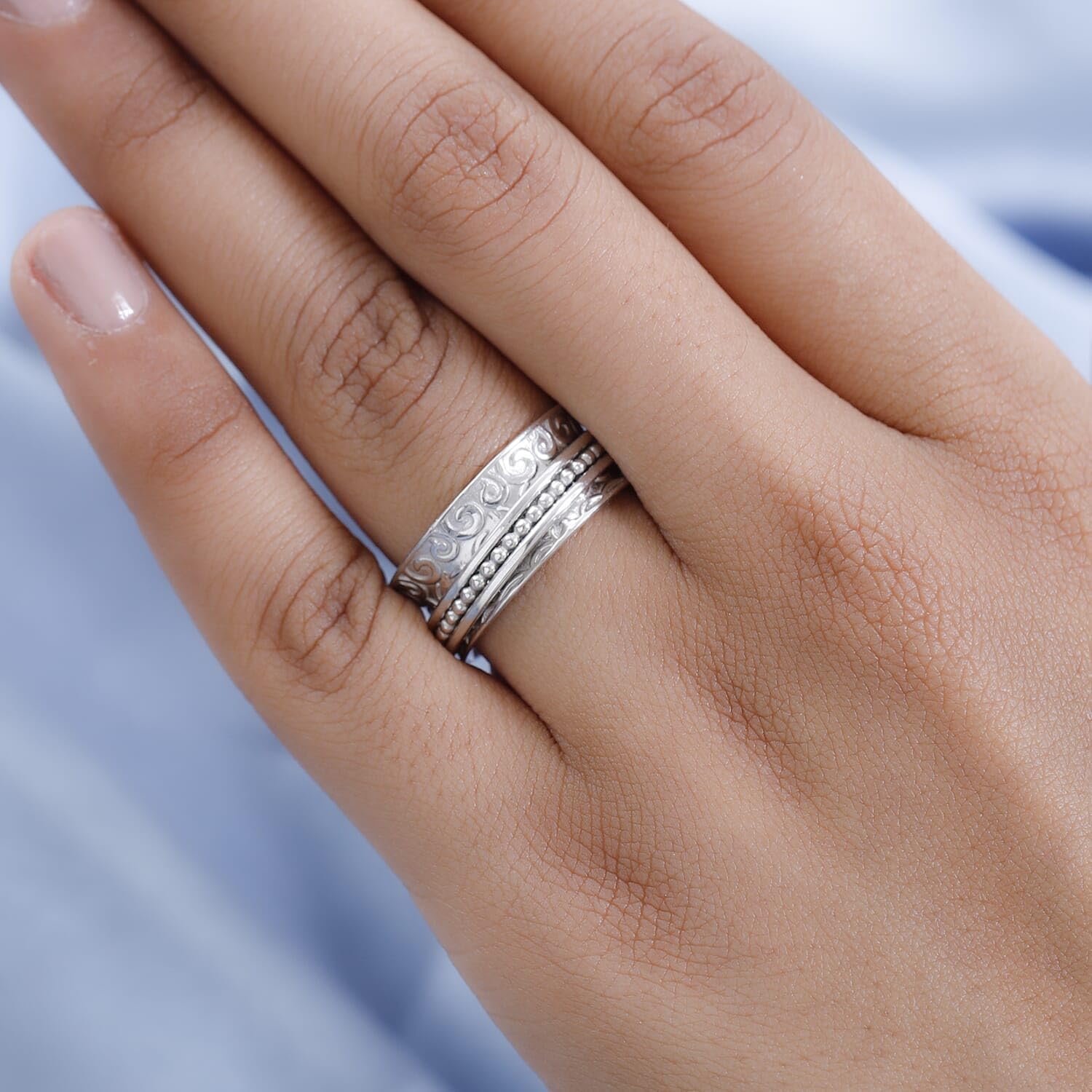 SHOP LC DELIVERING JOY 925 Sterling Silver Ring for Women Size 10 Jewelry Birthday Christmas Gifts 4.15 Grams - Image 2