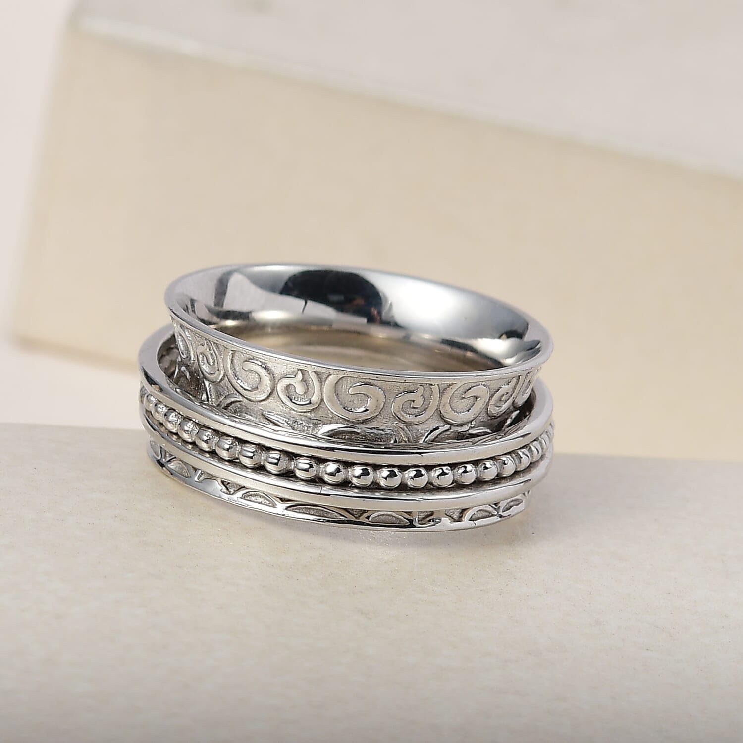 SHOP LC DELIVERING JOY 925 Sterling Silver Ring for Women Size 10 Jewelry Birthday Christmas Gifts 4.15 Grams - Image 3