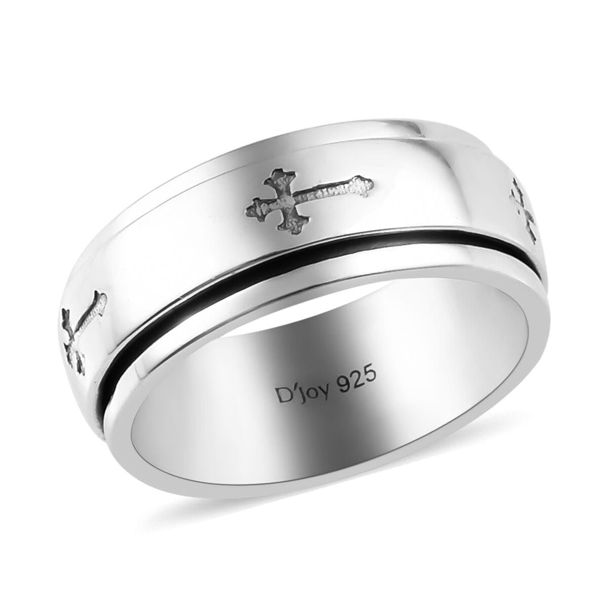 SHOP LC DELIVERING JOY 925 Sterling Silver Spinner Band Ring for Women Jewelry Size 9 Birthday Christmas Gifts
