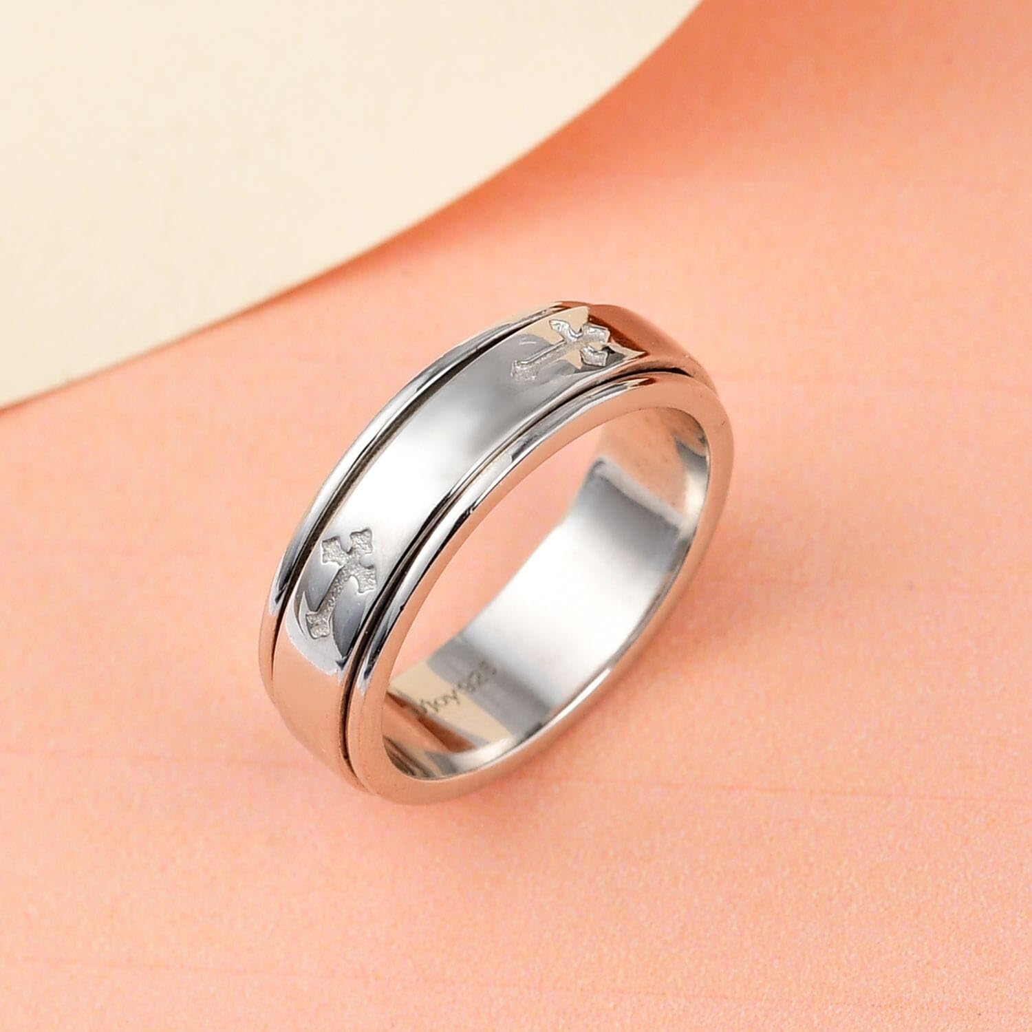 SHOP LC DELIVERING JOY 925 Sterling Silver Spinner Band Ring for Women Jewelry Size 9 Birthday Christmas Gifts - Image 5