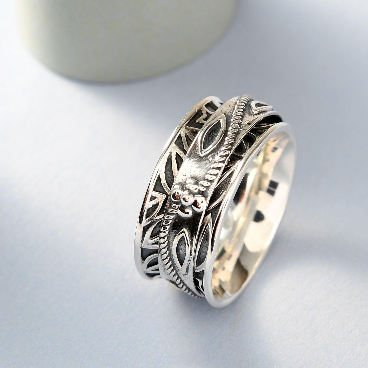 SHOP LC DELIVERING JOY 925 Sterling Silver Spinner Ring for Women Jewelry Size 10 Birthday Christmas Gifts - Image 3