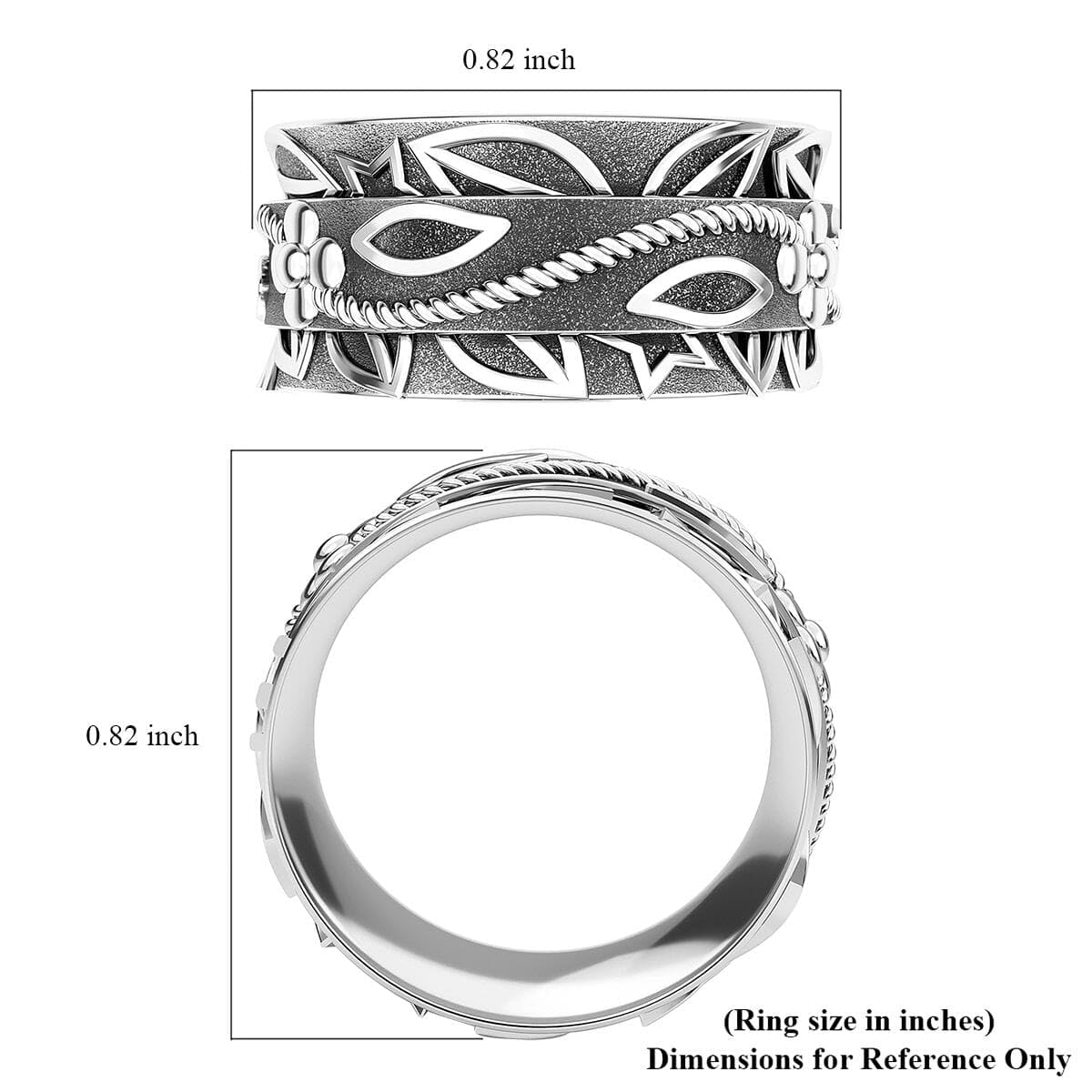 SHOP LC DELIVERING JOY 925 Sterling Silver Spinner Ring for Women Jewelry Size 10 Birthday Christmas Gifts - Image 6