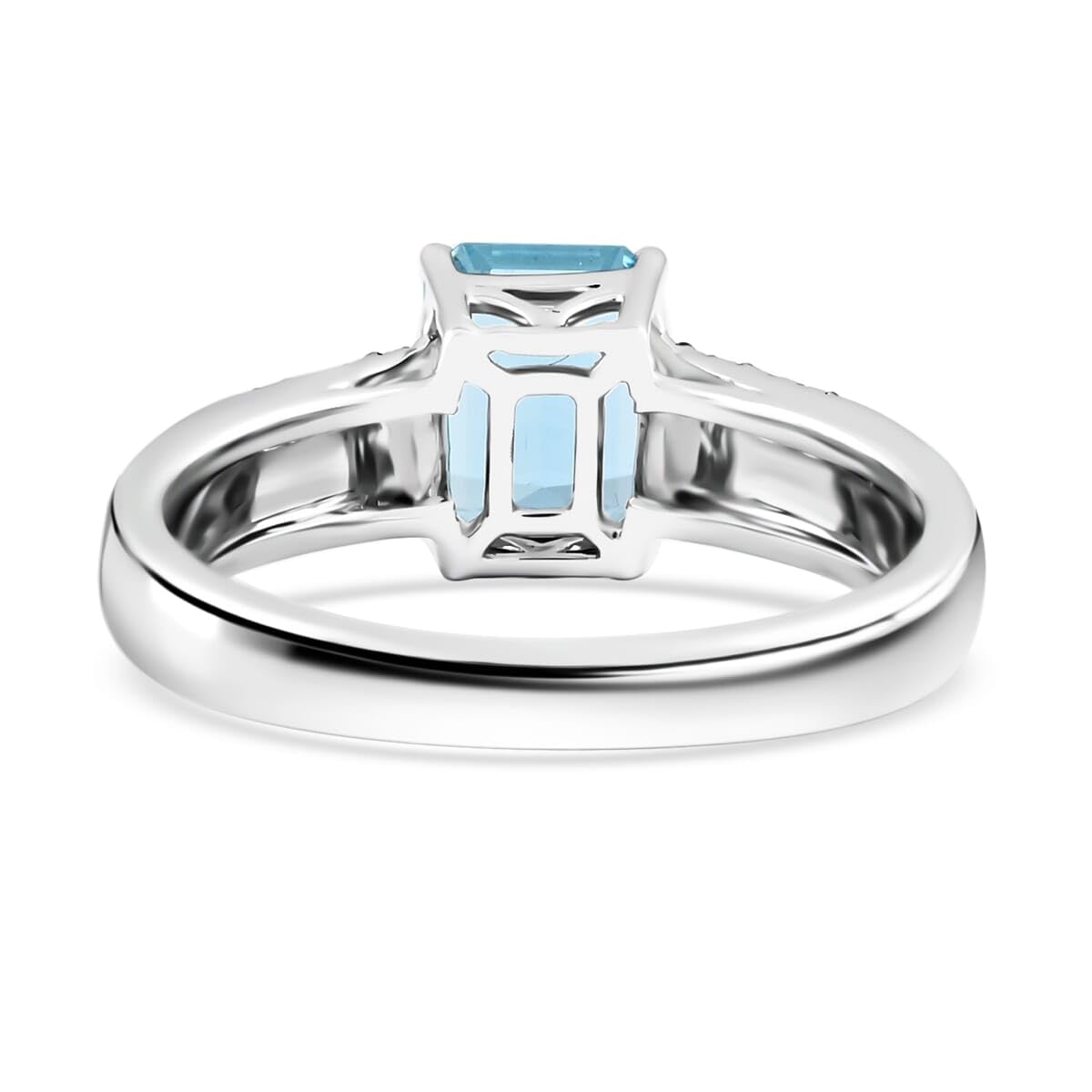 SHOP LC DELIVERING JOY AAA Aquamarine 14K White Gold Ring for Women Jewelry Birthday Christmas Gifts G-H Color I2 Clarity Ct 1.75 - Image 5