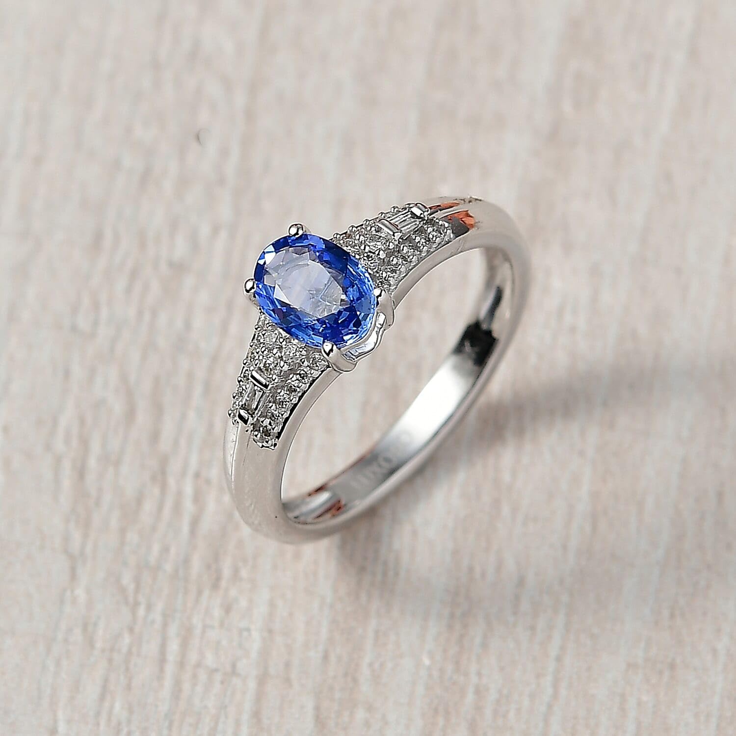 SHOP LC DELIVERING JOY AAA Blue Sapphire and I2 Diamond 1.04 ctw Celestial Night Sky Ring in 10K White Gold Size 8 Christmas Gifts - Image 2
