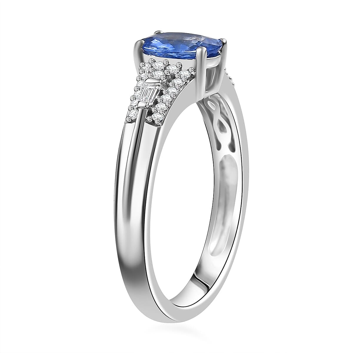 SHOP LC DELIVERING JOY AAA Blue Sapphire and I2 Diamond 1.04 ctw Celestial Night Sky Ring in 10K White Gold Size 8 Christmas Gifts - Image 3