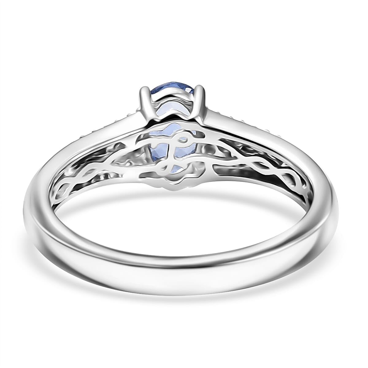 SHOP LC DELIVERING JOY AAA Blue Sapphire and I2 Diamond 1.04 ctw Celestial Night Sky Ring in 10K White Gold Size 8 Christmas Gifts - Image 4