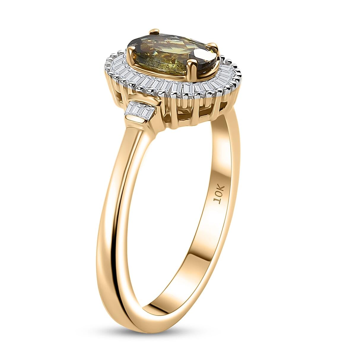 SHOP LC DELIVERING JOY AAA Demantoid Garnet and GH I2 Diamond 1.15 ctw Heirloom Spark Ring in 10K Yellow Gold Size 7 Christmas Gifts - Image 3