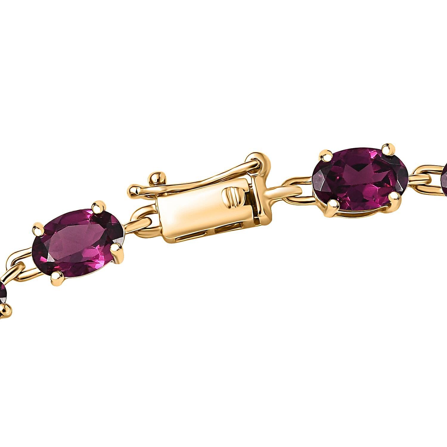 SHOP LC DELIVERING JOY AAA Radiant Ember Garnet 17.35 ctw Royal Glow Bracelet in 10K Yellow Gold 7.25 In Christmas Gifts - Image 2
