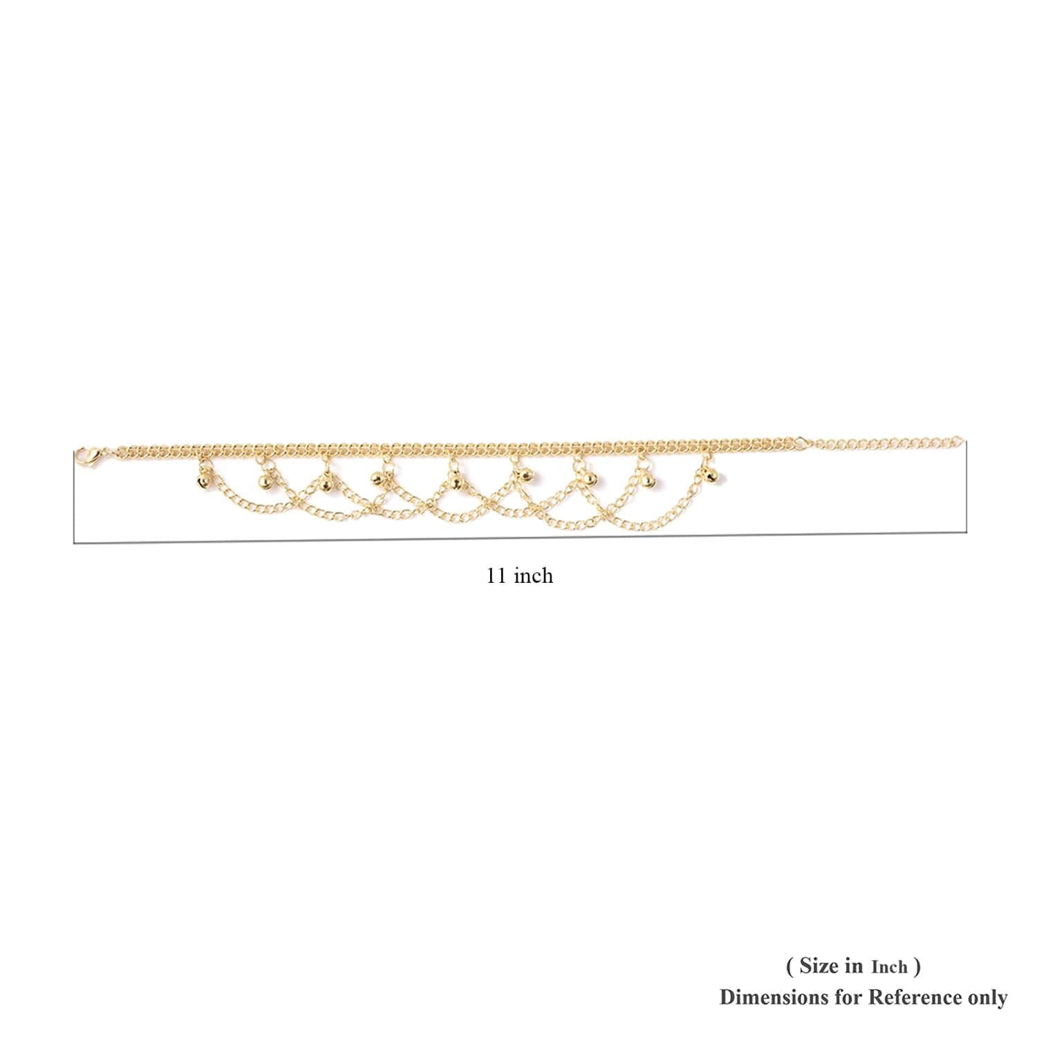 SHOP LC DELIVERING JOY Anklet Stylish Unique Summer Fashion Lobster Lock Adjustable Foot Chain Bracelet Charm Gold Plated Stainless Steel Yellow Gold Plated Feet Delicate Birthday for Women - Image 6