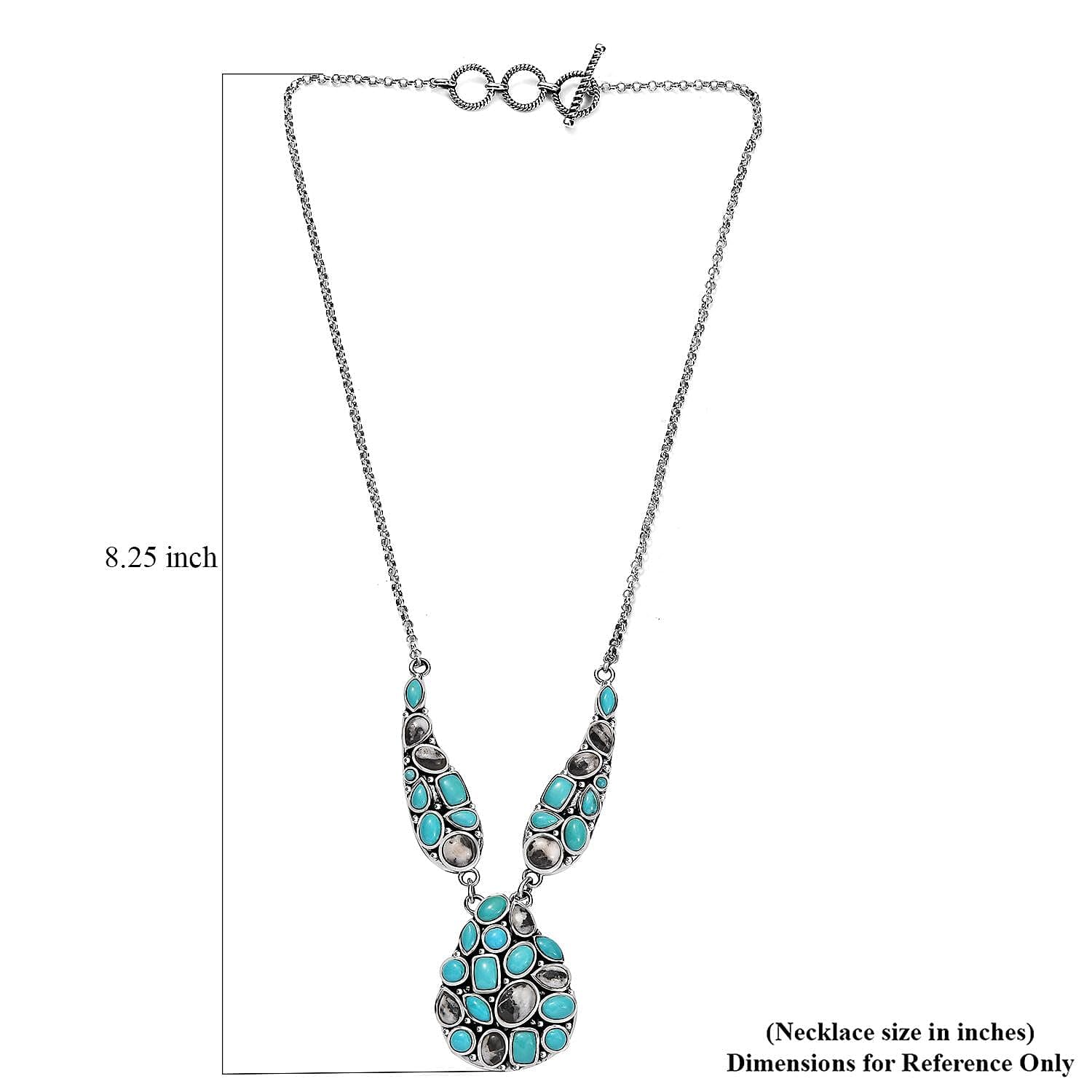 SHOP LC DELIVERING JOY Artisan Crafted White Buffalo Sleeping Beauty Turquoise 925 Sterling Silver Necklace for Women Jewelry Birthday Christmas Gifts Size 18 Inches Ct 13.33 - Image 5