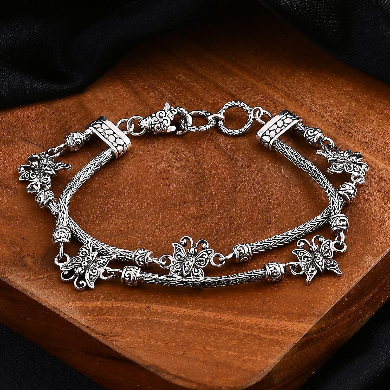 SHOP LC DELIVERING JOY BALI LEGACY 925 Sterling Silver Butterfly Bracelet for Women Jewelry Size 8" Birthday Christmas Gifts - Image 2